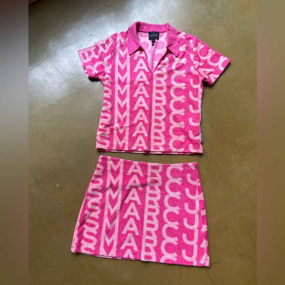 Marc Jacobs Pink Logo Knit Polo Set